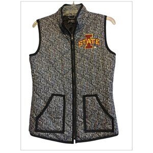Game day Couture Iowa State University Black & White Zip Vest Rivet Emblem Size